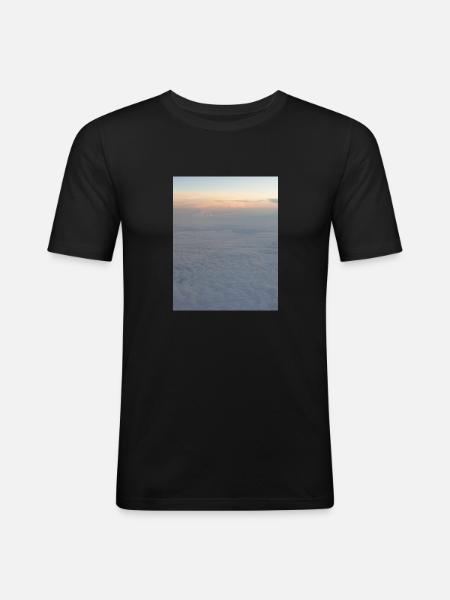 Himmel - Männer Slim Fit T-Shirt - Schwarz