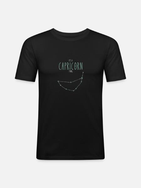 Capricorn Sternzeichen - Männer Slim Fit T-Shirt - Schwarz
