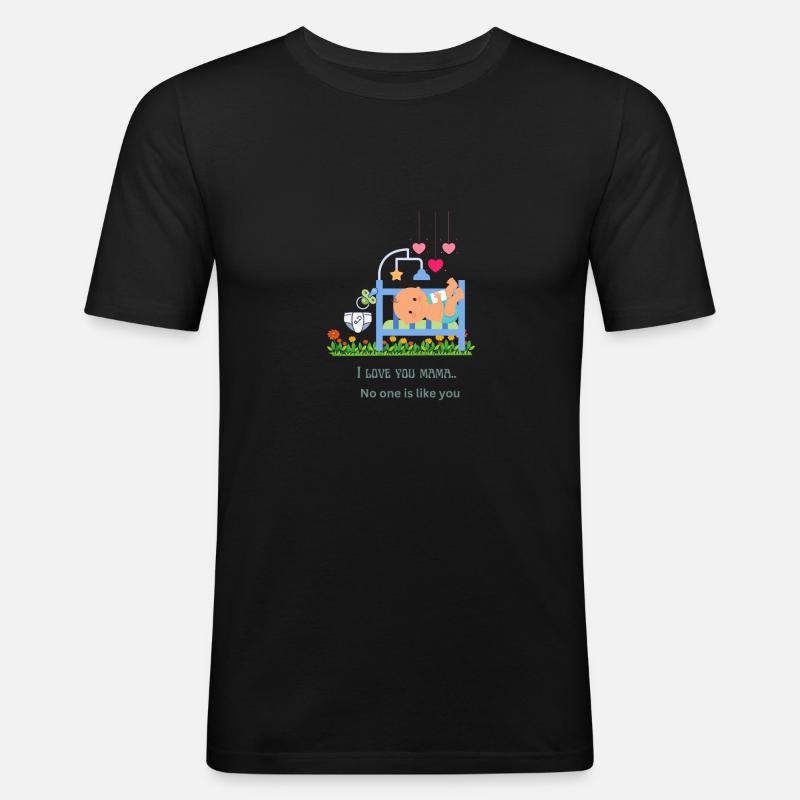 Ich liebe Mama - Männer Slim Fit T-Shirt - Schwarz