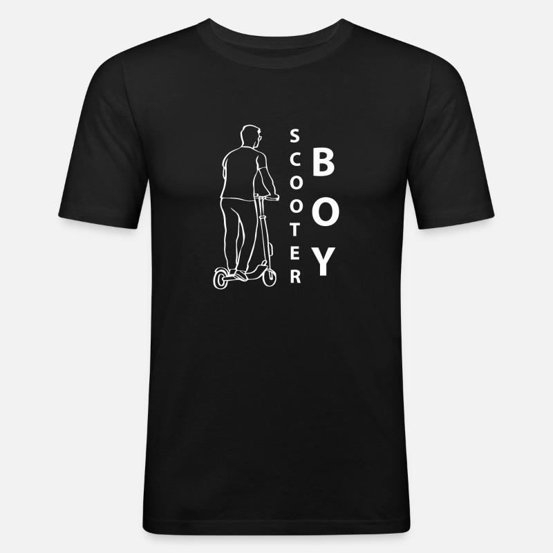 E-Scooter E-Roller Scooter - T-shirt près du corps Homme - noir