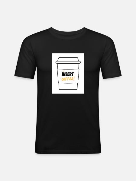Insert Coffee Label LSHYBW - Men's Slim Fit T-Shirt - black