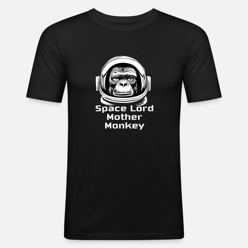 space monkey - Männer Slim Fit T-Shirt - Schwarz