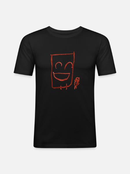 Glückliche Kerle (transparent) - Männer Slim Fit T-Shirt - Schwarz