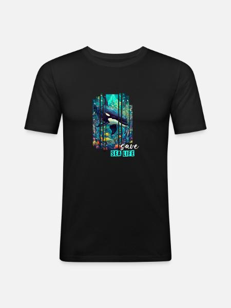 Save Sea Life - Men's Slim Fit T-Shirt - black