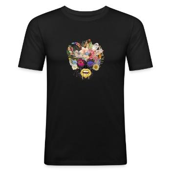 Released - T-shirt près du corps Homme - noir - Devant - Nik (191cm)