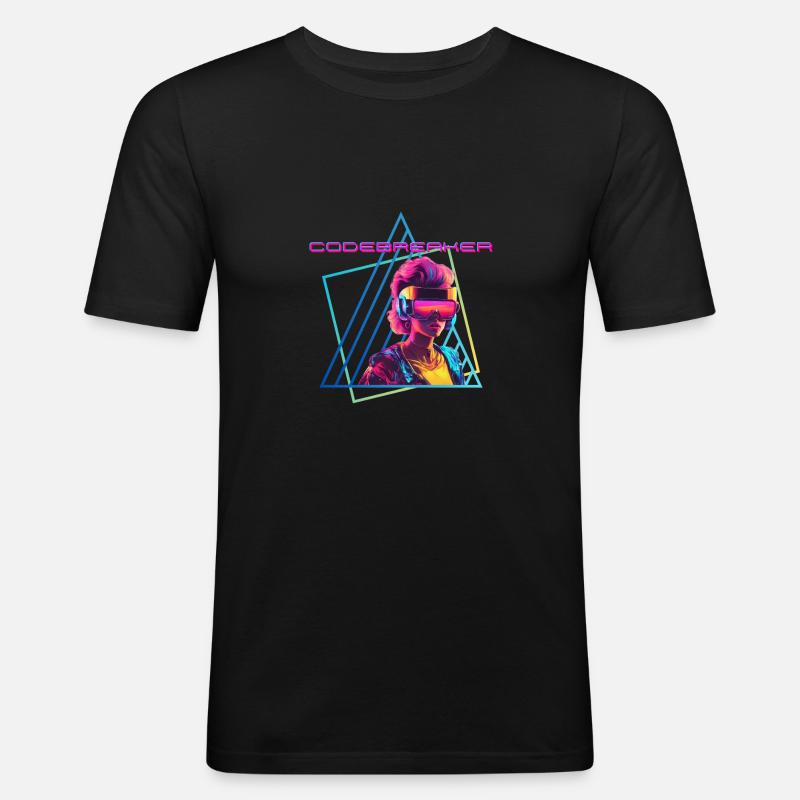 Codebreaker - Männer Slim Fit T-Shirt - Schwarz