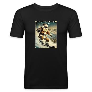 Jolly Jumps - Männer Slim Fit T-Shirt - Schwarz - Vorne - Nik (191cm)