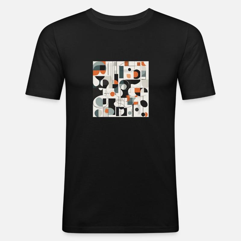 Abstrakte Eleganz - Männer Slim Fit T-Shirt - Schwarz