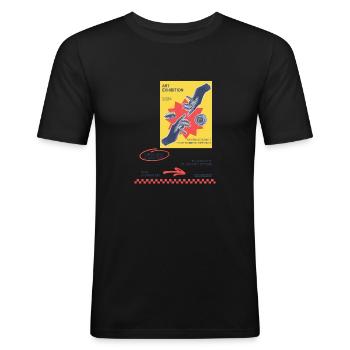 Visions Unveiled A Captivating Art Exhibition - Men's Slim Fit T-Shirt - black - Front - Nik (191cm)