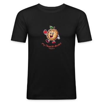 Dessert filled in the shape of an apple pie - Men's Slim Fit T-Shirt - black - Front - Nik (191cm)
