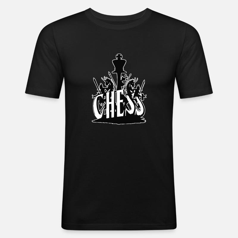 Schach Design - Männer Slim Fit T-Shirt - Schwarz
