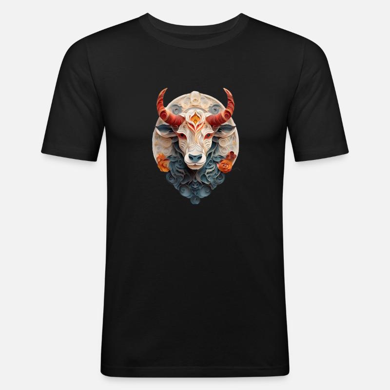 Sternzeichen Stier - Männer Slim Fit T-Shirt - Schwarz