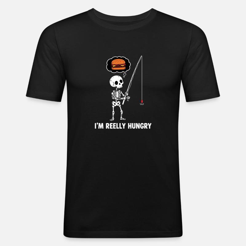 Ich bin hungrig - Männer Slim Fit T-Shirt - Schwarz