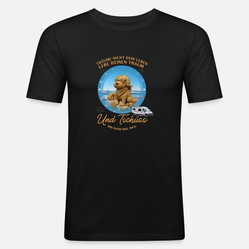 Und Tschüss - Männer Slim Fit T-Shirt - Schwarz