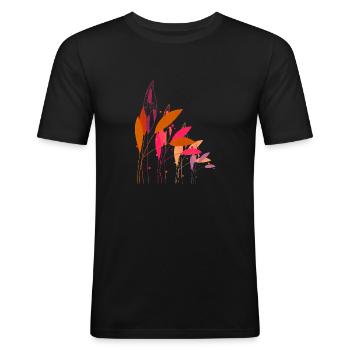 Plantes - T-shirt près du corps Homme - noir - Devant - Nik (191cm)