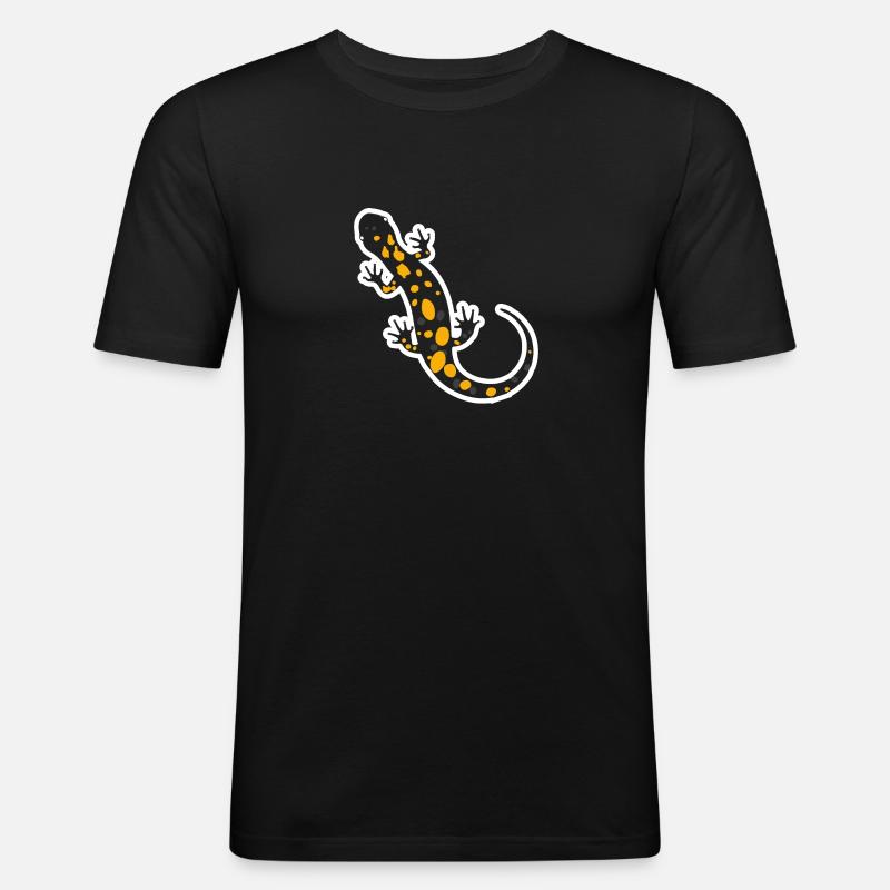 Feuersalamander Tattoo Tiere Kinder Geschenkidee - Männer Slim Fit T-Shirt - Schwarz