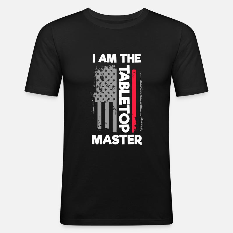 Brettspiele Stratege - Männer Slim Fit T-Shirt - Schwarz