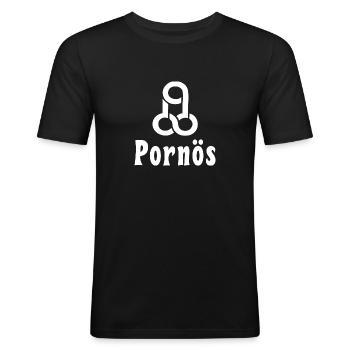 Pornös Penis Symbol pornöses Geschenk - Männer Slim Fit T-Shirt - Schwarz - Vorne - Nik (191cm)