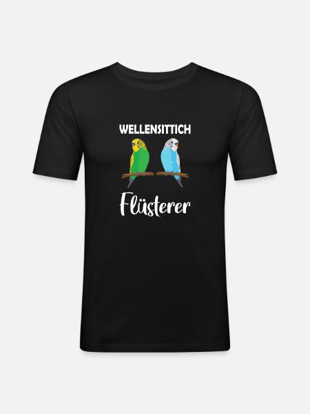 Wellensittich-Flüsterer Vogel Haustier - Männer Slim Fit T-Shirt - Schwarz