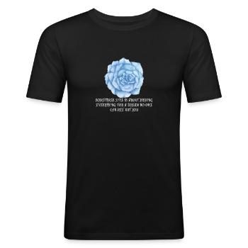 roses sign - Men's Slim Fit T-Shirt - black - Front - Nik (191cm)