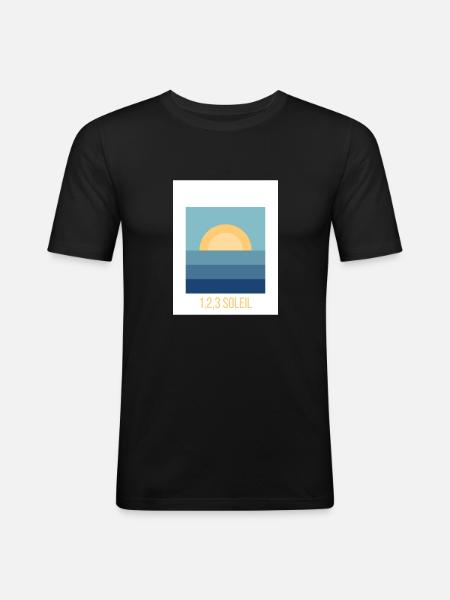 1,2,3 Soleil - T-shirt près du corps Homme - noir