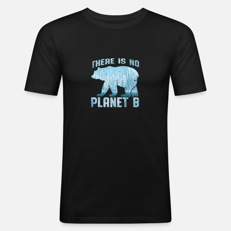 No Planet B - Männer Slim Fit T-Shirt - Schwarz
