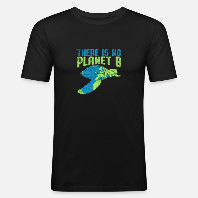 No Planet B - Männer Slim Fit T-Shirt - Schwarz