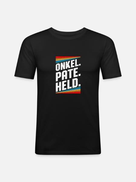 Onkel Pate Held - Männer Slim Fit T-Shirt - Schwarz