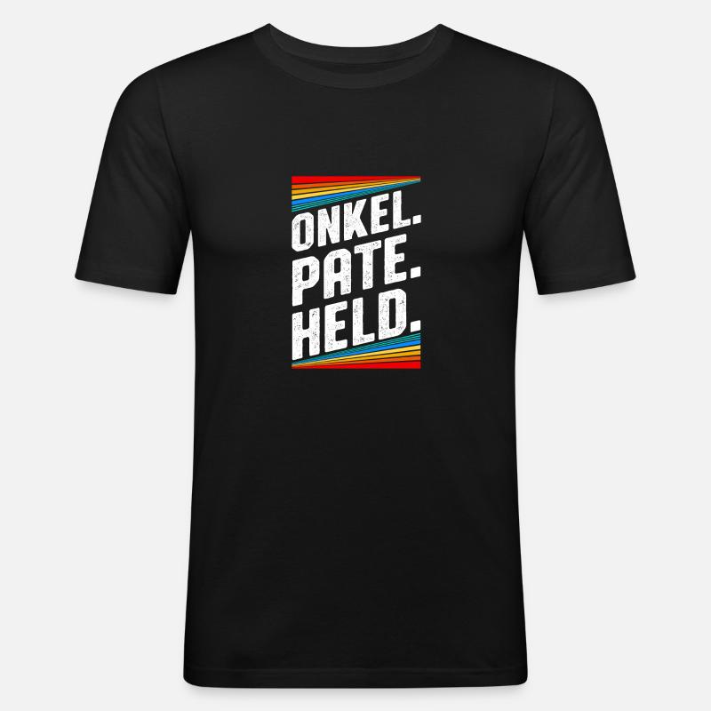 Onkel Pate Held - Männer Slim Fit T-Shirt - Schwarz