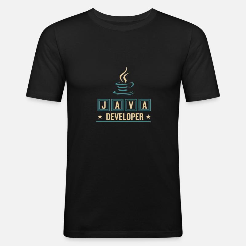 Java Developer Coffee Kaffee - Männer Slim Fit T-Shirt - Schwarz