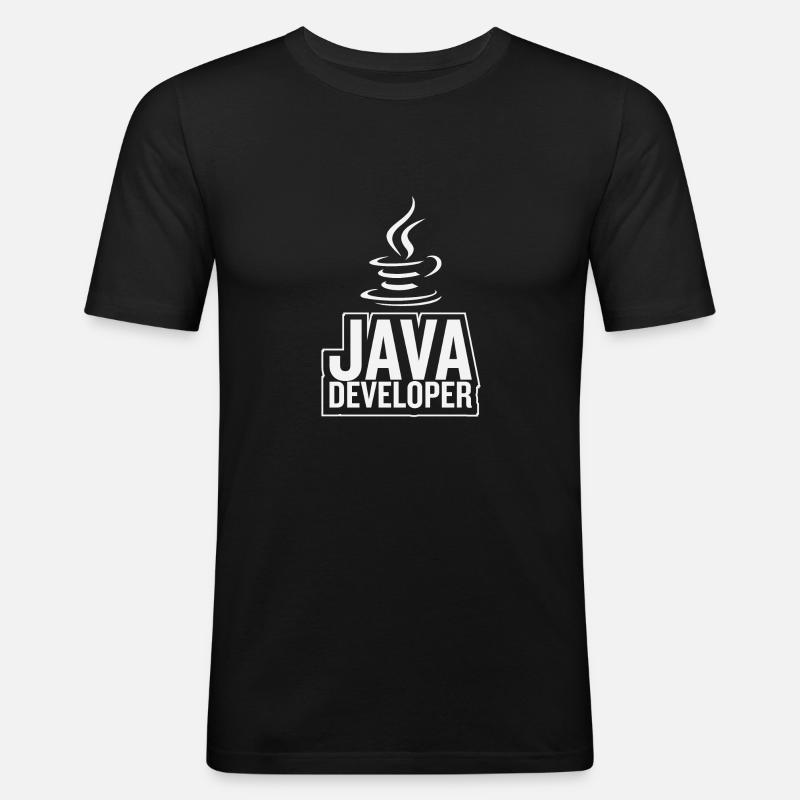 Café Java Developer Coffee - T-shirt près du corps Homme - noir