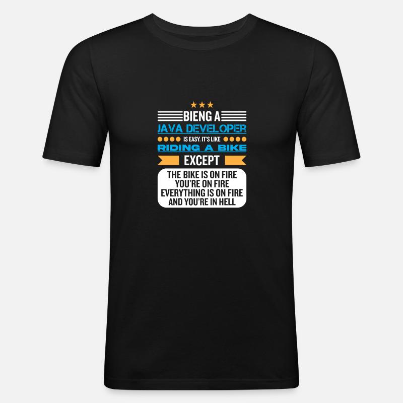 Java Developer - T-shirt près du corps Homme - noir