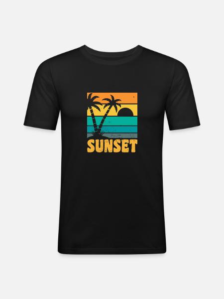 Sunset Retro Style - Men's Slim Fit T-Shirt - black