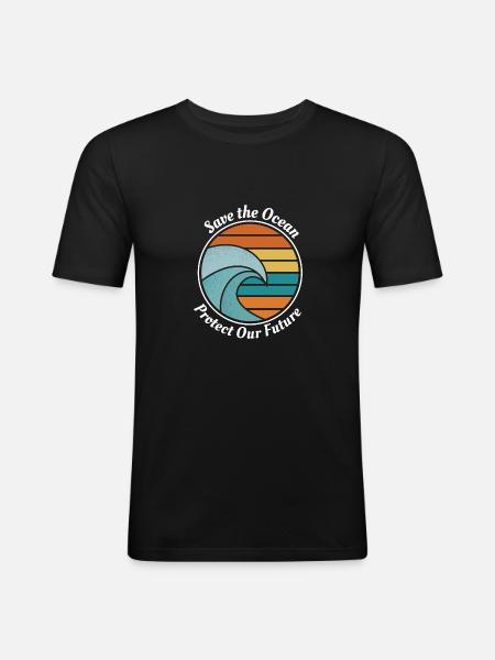Save the Ocean - Men's Slim Fit T-Shirt - black