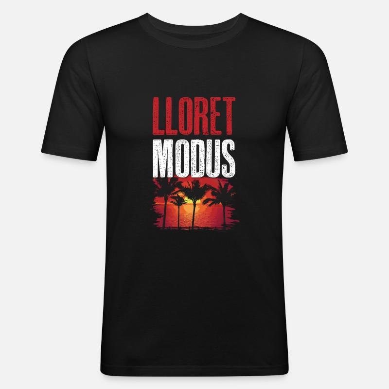 Lloret De Mar Modus - Männer Slim Fit T-Shirt - Schwarz