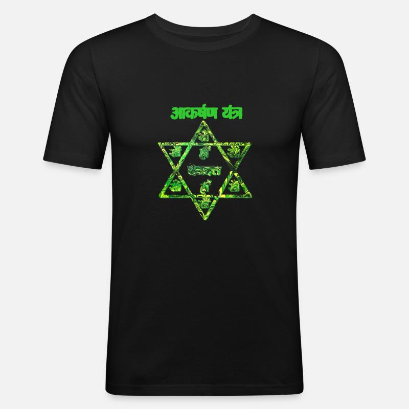 akarshan yantra e 35 - Männer Slim Fit T-Shirt - Schwarz