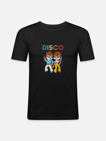 Chats disco - T-shirt près du corps Homme - noir