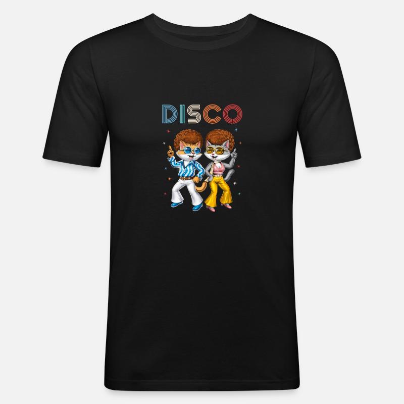 Disco Cats - Men's Slim Fit T-Shirt - black