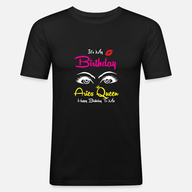 Sternzeichen Widder - Männer Slim Fit T-Shirt - Schwarz