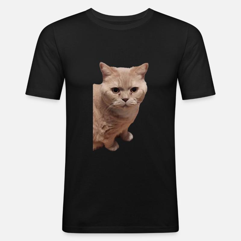 britisch Kurzhaar Katze Katzen - Männer Slim Fit T-Shirt - Schwarz