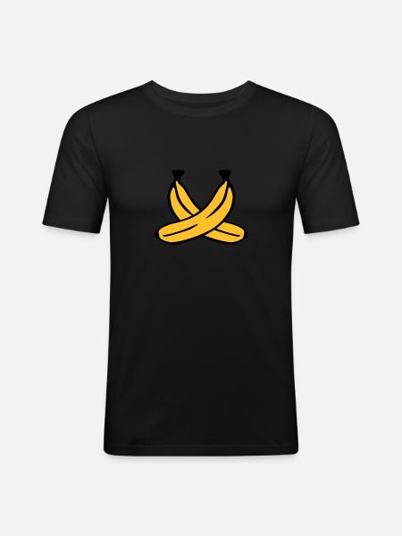 Banane - Männer Slim Fit T-Shirt - Schwarz