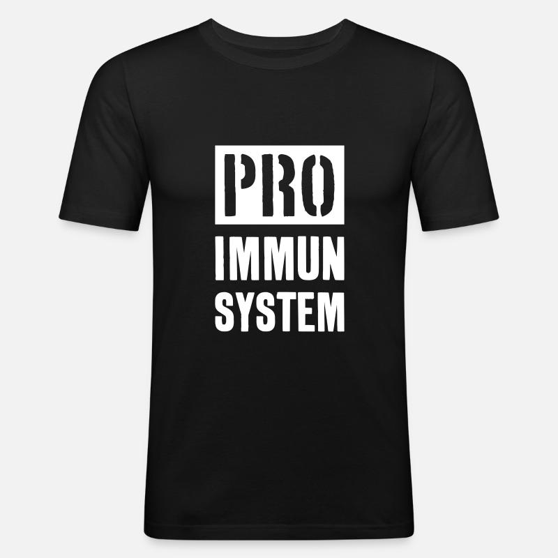 PRO IMMUNSYSTEM IMPFEN IMPFPFLICHT - Männer Slim Fit T-Shirt - Schwarz