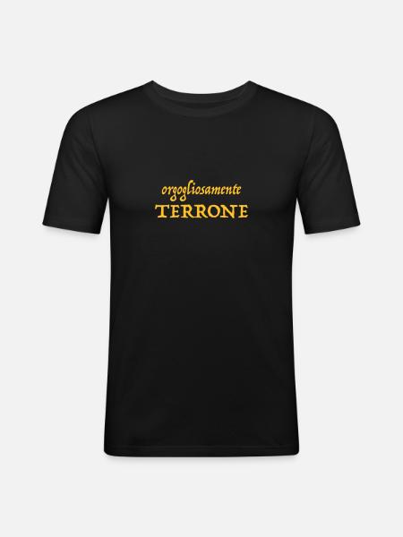 orgogliosamente terrone - Men's Slim Fit T-Shirt - black