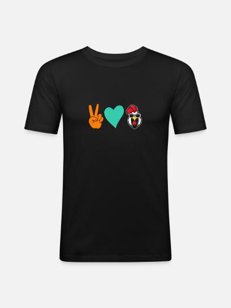 Chicken Rooster - Men's Slim Fit T-Shirt - black