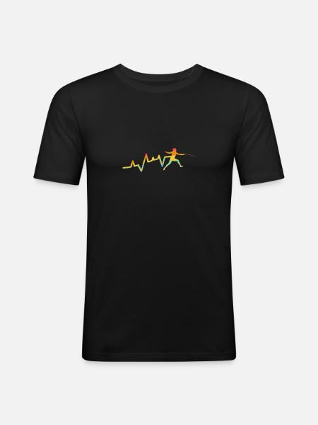 Fencing Heartbeat Fencing - Men's Slim Fit T-Shirt - black