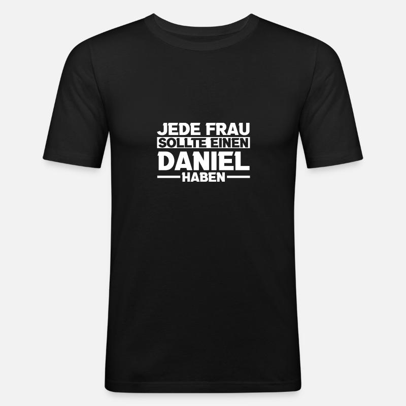 Daniel - Männer Slim Fit T-Shirt - Schwarz
