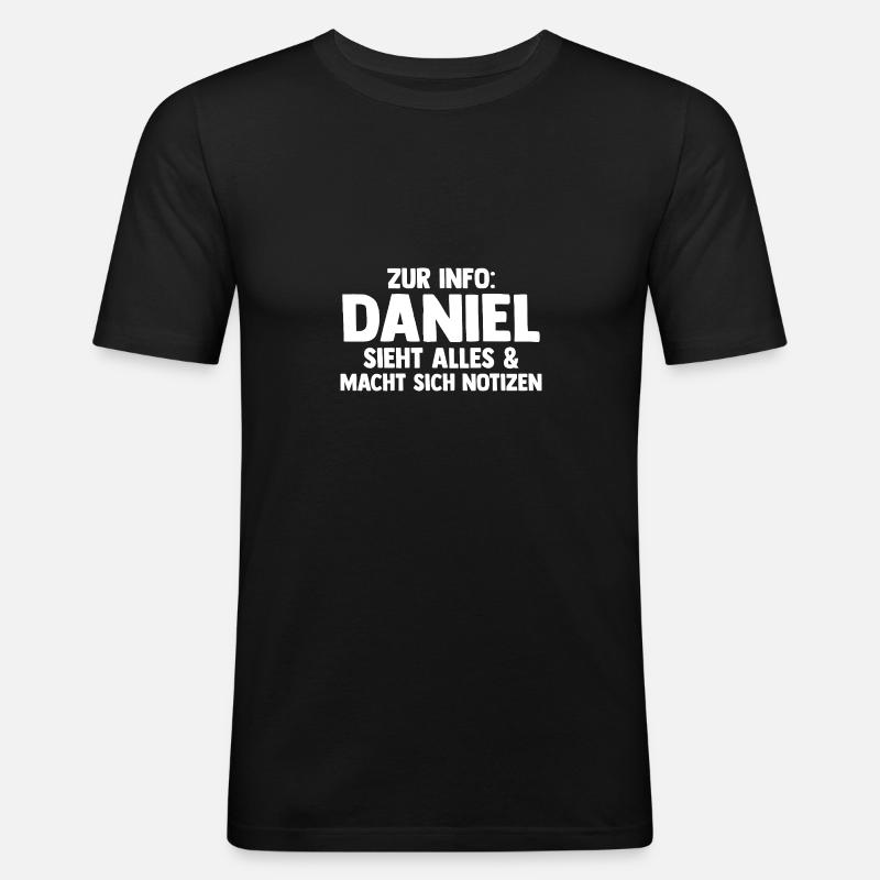 Daniel - Männer Slim Fit T-Shirt - Schwarz