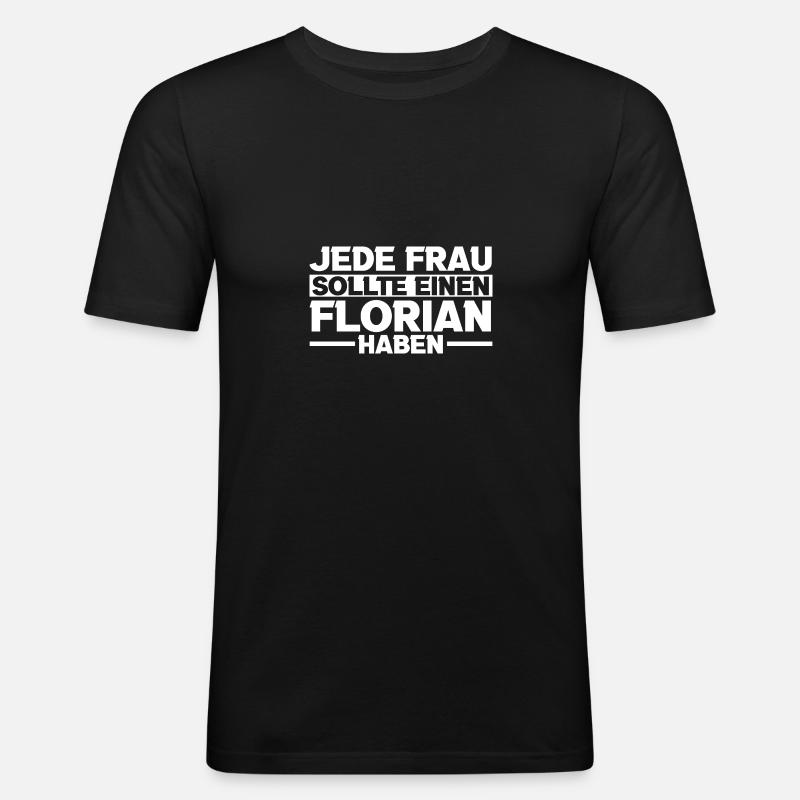 Florian - Männer Slim Fit T-Shirt - Schwarz