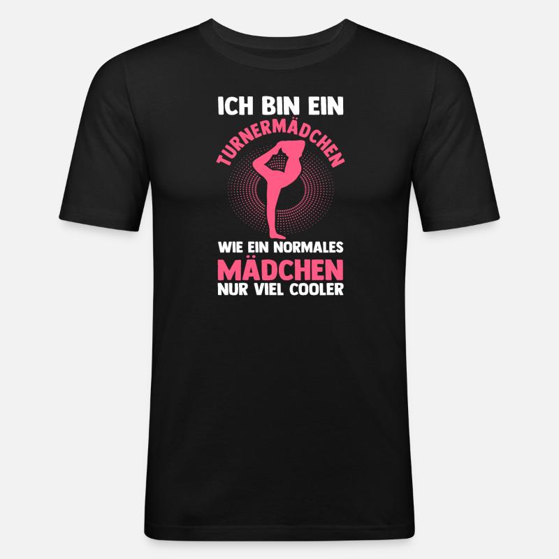 Turnen Mädchen Akrobatik Geschenk - Männer Slim Fit T-Shirt - Schwarz