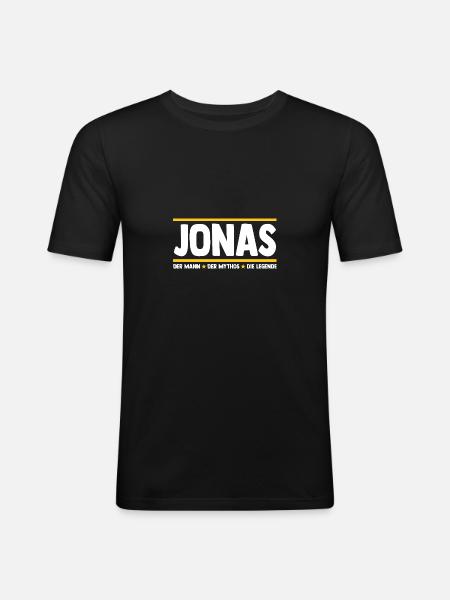 Jonas - Männer Slim Fit T-Shirt - Schwarz